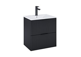 ROCA REEF Szafka łazienkowa 60 cm z 2 szufladami, do kompletacji z umywalką Hebe, czarny mat CR-A857954532