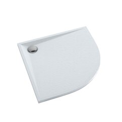 Schedline Brodzik kompozytowy Stabilsound Plus® Libra White Stone 80x80x3 cm R55, półokrągły, Gwarancja 15 lat