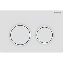 GEBERIT Przycisk uruchamiający Geberit Omega20, przedni/górny, biały mat-biały-biały mat, easy-to-clean okrągły GEB-115.085.01.1