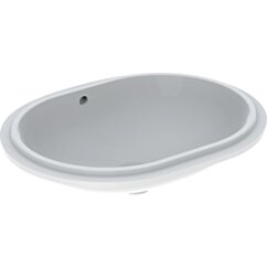 GEBERIT Geberit Variform Umywalka podblatowa, eliptyczna, B62.5cm, H18cm, T49cm, z przelewem, bez otworu na GEB-500.757.01.2