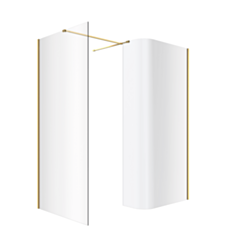 Excellent Vidoq walk-in kabina prysznicowa gięta, ścianka prosta 100cm, ścianka gięta 83cm, powłoka Clean Control, złoty połysk KAEX.1507.K.1000.0830.GL