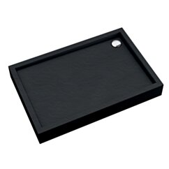 Schedline Brodzik akrylowy zintegrowany z nośnikiem Stabilsound Plus® oraz obudową akrylową przeciągniętą do podłogi Favory Plus Black Stone 90x120x16 cm, prostokątny, Gwarancja 10 lat