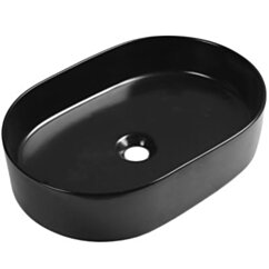 Laveo Umywalka 51x35 cm owalna nablatowa czarna Desna VUD_B250