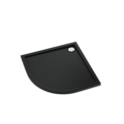 Schedline Brodzik akrylowy Sharper Black Mat 80x80x4,5 cm R55, półokrągły, Gwarancja 7 lat