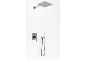 Kohlman Experience Gray zestaw prysznicowy podtynkowy z deszczownicą 25 cm szczotkowany grafit QW210EGQ25