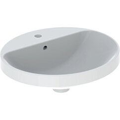 GEBERIT Geberit Variform Umywalka wpuszczana w blat, owalna, B50cm, H17.8cm, T45cm, z przelewem, z otworem na baterię KOŁO 500.712.01.6 GEB-500.712.01.2