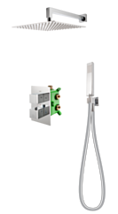 Fdesign Kompletny system podtynkowy prysznicowy z baterią termostatyczną i deszczownią FD1-TS08-7SET1-11