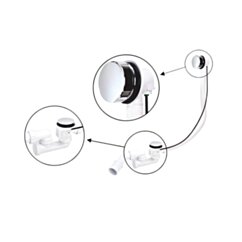 MCALPINE Syfon wannowy autom."duży grzybek" chrom L-700 zam. HC31M-S1 SYF-HC31M-N1