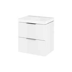 Excellent Blanko szafka 49 cm biały połysk z umywalką z otworem na baterię, uchwyt chrom MLEX.6317.K.490.WHCR