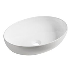 Laveo Umywalka 51x39 cm owalna nablatowa biała Desna VUD_6251