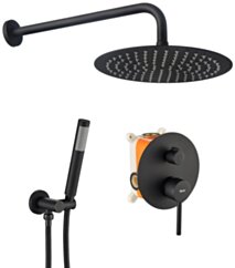 Rea ZESTAW NATRYSKOWY PODTYNKOWY LUNGO CZARNY + BOX REA-P4100