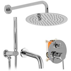 Rea ZESTAW NATRYSKOWO-WANNOWY Z WYLEWKĄ LUNGO CHROM REA-P6612