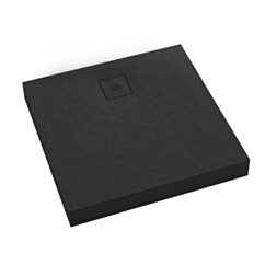 Schedline Brodzik akrylowy zintegrowany z nośnikiem Stabilsound Plus® oraz obudową akrylową przeciągniętą do podłogi NonLimits Black Stone 90x90x12 cm, kwadratowy, Gwarancja 10 lat