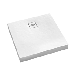 Schedline Brodzik akrylowy zintegrowany z nośnikiem Stabilsound Plus® oraz obudową akrylową przeciągniętą do podłogi NonLimits White Stone 80x80x12 cm, kwadratowy, Gwarancja 10 lat