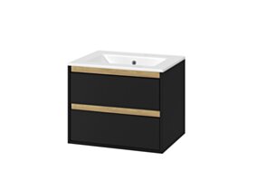Excellent Tuto szafka wisząca 80 cm podumywalkowa 2 szuflady, czarny mat/dąb MLEX.0103.800.BKBL