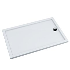 Schedline Brodzik kompozytowy Stabilsound Plus® Estima 80x120x4,5 cm, prostokątny z odpływem na krótszym boku, Gwarancja 15 lat