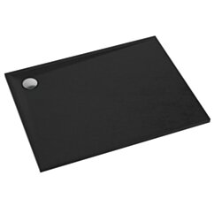 Schedline Brodzik kompozytowy Stabilsound Plus® Libra Black Stone 80x110x3 cm, prostokątny, Gwarancja 15 lat