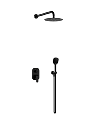 Excellent Clever 2.0 zestaw wannowo-prysznicowy podtynkowy z deszczownicą 25 cm, 2 funkcyjny, czarny soft AREX.SET.4145BS