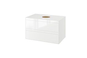 Excellent Finli szafka wisząca 80cm, podumywalkowa z blatem 2 szuflady, biały połysk MLEX.1102.800.WHWH