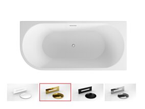 BESCO PMD Wanna Zoya 150 Lewa + maskownica syfonu z przelewem złotym BESCO BE-WAS-150-ZLZ