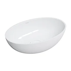 Omnires SHELL M+ umywalka nablatowa, 50 x 32 cm, biały połysk SHELL500UNBP