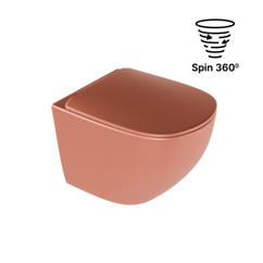 Excellent Luqa miska WC 48 cm wisząca bezrantowa, z system spłukiwania Spin 360, z deską wolnoopadającą, terracotta CEAC.6403.K.6405.480.TEM