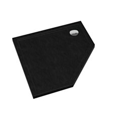 Schedline Brodzik akrylowy Sharper Black Stone 80x80x5 cm, pięciokątny, Gwarancja 7 lat