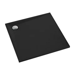 Omnires STONE brodzik prysznicowy ze strukturą kamienia, 90 x 90 cm, czarny mat STONE90-KBL