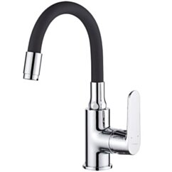 Kuchinox DIMA Bateria umywalkowa stojąca z elastyczną wylewką czarna- chrom BQD_021B