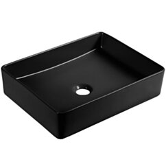 Laveo Umywalka 47x36 cm prostokątna nablatowa czarna Kvadrato VUK_B247
