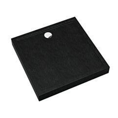 Schedline Brodzik akrylowy zintegrowany z nośnikiem Stabilsound Plus® oraz obudową akrylową przeciągniętą do podłogi Cameron Black Stone 90x90x12 cm, kwadratowy, Gwarancja 10 lat