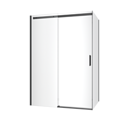 Excellent Rols kabina narożna 140x90 cm z drzwiami przesuwnymi 140 cm, powłoka Clean Control, czarny mat KAEX.2616.K.1400.0900.BL