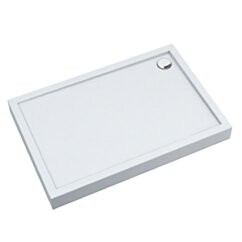 Schedline Brodzik akrylowy zintegrowany z nośnikiem Stabilsound Plus® oraz obudową akrylową przeciągniętą do podłogi Cameron 90x100x12 cm, prostokątny z odpływem w narożniku, Gwarancja 10 lat