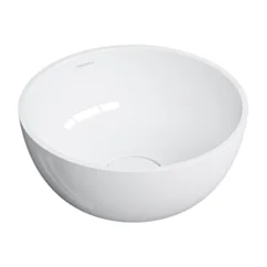 Omnires SHELL M+ umywalka nablatowa, Ø35 cm, biały połysk SHELL350UNBP