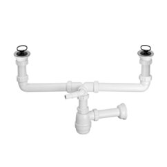 MCALPINE Syfon zlew.podwójny 2x6/4"x50 SYF-CDBAWW-P