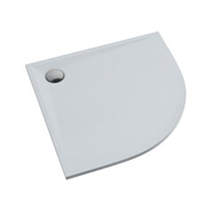 Schedline Brodzik kompozytowy Stabilsound Plus® Libra Smooth White 80x80x3 cm R55, półokrągły, Gwarancja 15 lat