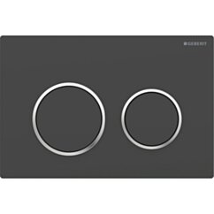 GEBERIT Przycisk uruchamiający Geberit Omega20, przedni/górny, czarny mat-chrom-czarny mat, easy-to-clean okrągły GEB-115.085.14.1