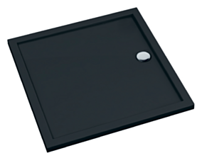 Schedline Brodzik akrylowy Sharper Black Mat 80x80x4,5 cm, kwadratowy, Gwarancja 7 lat