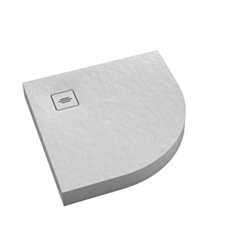 Schedline Brodzik akrylowy zintegrowany z nośnikiem Stabilsound Plus® oraz obudową akrylową przeciągniętą do podłogi NonLimits White Stone 90x90x12 cm R55, półokrągły, Gwarancja 10 lat