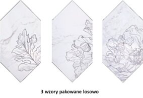 Tubądzin PTU ROCHELLE fleur form dekor ścienny 22.5x14.8 (16) DS-01-289-0225-0148-1-009