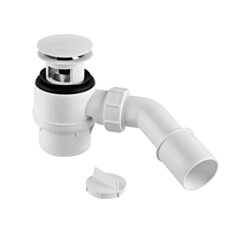 MCALPINE Syfon wanna klik-klak zintegrowany przelew, kolor biały wys. 95 mm SYF-HC26-IOF-95-WH
