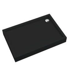 Schedline Brodzik akrylowy zintegrowany z nośnikiem Stabilsound Plus® oraz obudową akrylową przeciągniętą do podłogi Favory Plus Black Mat 90x120x16 cm, prostokątny, Gwarancja 10 lat