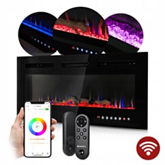 KOMINEK ELEKTRYCZNY do zabudowy z funkcją grzania 1800W + pilot + Wi-Fi 3491