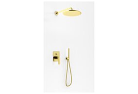 KOHLMAN Experience Brushed Gold Zestaw prysznicowy podtynkowy z deszczownicą Ø 30 cm Złoty szczotkowany/Gold Brushed QW210EGDBR30