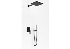 Kohlman Experience Black Zestaw prysznicowy podtynkowy z deszczownicą 25cm Czarny QW210EBQ25