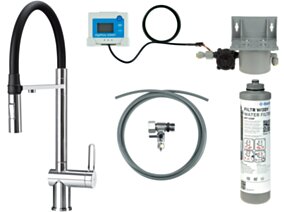Deante Magnetic Bateria kuchenna z zestawem do filtracji wody  z elastyczną wylewką BRMF075M