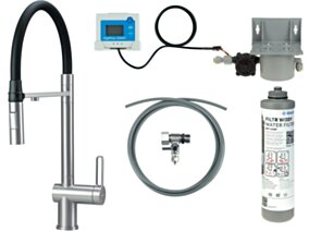 Deante Magnetic Bateria kuchenna z zestawem do filtracji wody  z elastyczną wylewką BRMFF75M