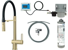 Deante Magnetic Bateria kuchenna z zestawem do filtracji wody  z elastyczną wylewką BRMFR75M
