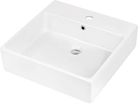 Deante Temisto Umywalka ceramiczna nablatowa/ścienna z miejscem na baterię - 50x50 cm CDT_6U5S