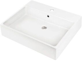 Deante Temisto Umywalka ceramiczna nablatowa/ścienna z miejscem na baterię - 60x50 cm CDT_6U6S